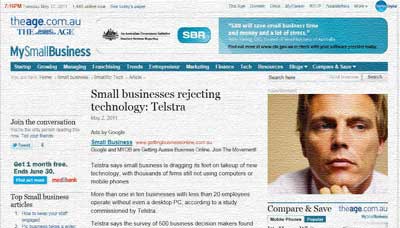 The Age Article about SME rejecting technology